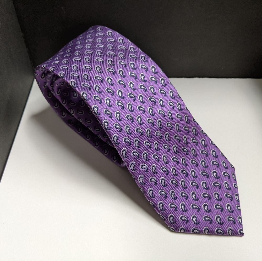 Purple paisley silk English Laundry neck tie